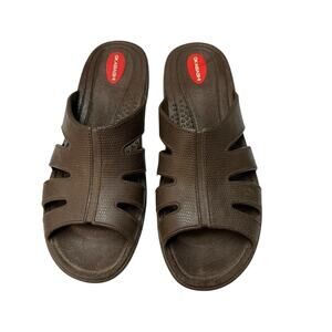 OKABASHI Everyday Women's Size M/L Brown Slip on Comfort Sandals USA‎